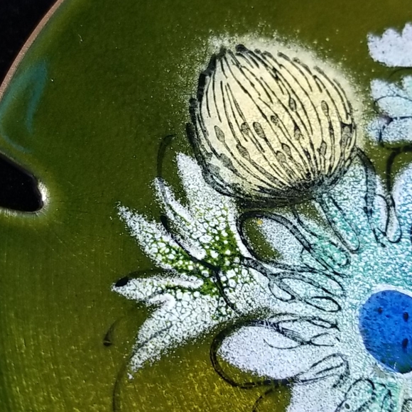 1960 Sascha Brastoff Ashtray Enamel Over Copper - Picture 3 of 4